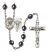 Saint Agatha and Nurse Rosary with Hematite Beads