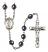 Saint Barbara Engravable Rosary with Hematite Beads