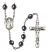 Saint Augustine Engravable Rosary with Hematite Beads