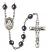 Saint Frances Cabrini Engravable Rosary with Hematite Beads