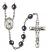 Saint Bernadette Engravable Rosary with Hematite Beads