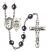 Saint Brendan The Navigator and Navy Rosary with Hematite Beads