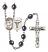 Saint Camillus of Lellis and Nurse Rosary with Hematite Beads