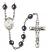 Saint Charles Borromeo Engravable Rosary with Hematite Beads