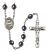 Saint Catherine Laboure Engravable Rosary with Hematite Beads