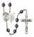 Saint Christopher and Army Rosary with Hematite Beads