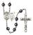 Saint Christopher and Nat'l Guard Rosary with Hematite Beads