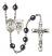 Saint Christopher and Navy Rosary with Hematite Beads