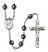 Saint Edward the Confessor Engravable Rosary with Hematite Beads