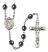 Saint Clare of Assisi Engravable Rosary with Hematite Beads