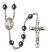 Saint Elmo Engravable Rosary with Hematite Beads