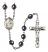 Saint Dymphna Engravable Rosary with Hematite Beads