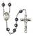 Saint Francis of Assisi Engravable Rosary with Hematite Beads