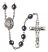 San Francis Engravable Rosary with Hematite Beads