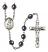 Saint Genesius of Rome Engravable Rosary with Hematite Beads