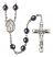 Saint Gabriel the Archangel Engravable Rosary with Hematite Beads