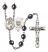 Saint Joan of Arc and Coast Guard Rosary with Hematite Beads