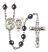 Saint Joan of Arc and Nat'l Guard Rosary with Hematite Beads