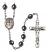 San Judas Engravable Rosary with Hematite Beads