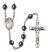 Saint Maria Faustina Engravable Rosary with Hematite Beads