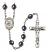 Saint Maximilian Kolbe Engravable Rosary with Hematite Beads