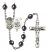 Saint Michael and Marines Rosary with Hematite Beads