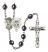 Saint Michael and Navy Rosary with Hematite Beads