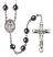 Virgen Milagrosa Engravable Rosary with Hematite Beads