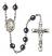 Saint Bonaventure Engravable Rosary with Hematite Beads