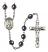 Saint Peregrine Laziosi Engravable Rosary with Hematite Beads