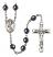 Saint Scholastica Engravable Rosary with Hematite Beads