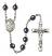 Saint Thomas Aquinas Engravable Rosary with Hematite Beads