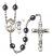 Saint Christopher and Figure Skating Rosary with Hematite Beads