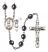 Saint Christopher and Lacrosse Rosary with Hematite Beads