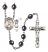 Saint Christopher and Football Rosary with Hematite Beads