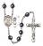 Saint Christopher and Soccer Rosary with Hematite Beads