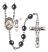 Saint Christopher and Ice Hockey Rosary with Hematite Beads