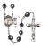 Saint Christopher and Tennis Rosary with Hematite Beads