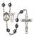 Saint Sebastian and Baseball Rosary with Hematite Beads