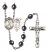 Saint Sebastian and Football Rosary with Hematite Beads