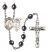 Saint Sebastian and Basketball Rosary with Hematite Beads