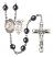 Saint Sebastian and Soccer Rosary with Hematite Beads