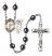 Saint Sebastian and Tennis Rosary with Hematite Beads