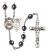 Saint Sebastian and Swimming Rosary with Hematite Beads