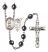 Saint Sebastian and Lacrosse Rosary with Hematite Beads