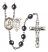 Saint Sebastian and Track & Field Rosary with Hematite Beads