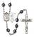 Saint Rita and Baseball Rosary with Hematite Beads