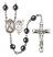 Saint Sebastian and Softball Rosary with Hematite Beads