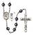 Saint Christopher and Motorcycle Rosary with Hematite Beads