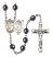 Saint Sebastian and Volleyball Rosary with Hematite Beads